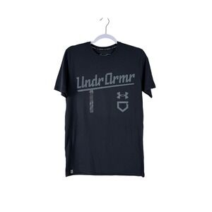 NWT Under Armour UA Men's Baseball Script Logo T Shirt Black Size Small